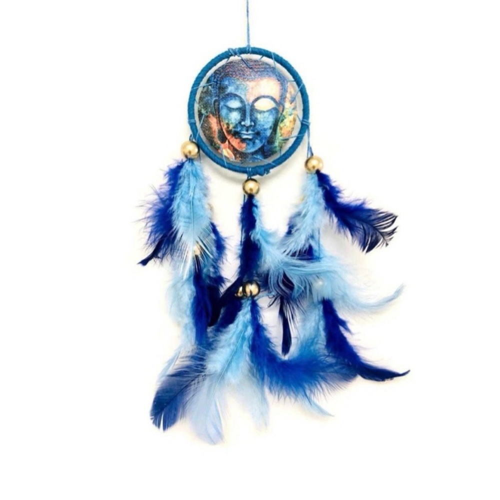 Buddha w/Blue feathers